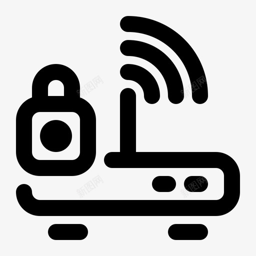 wifi锁互联网路由器svg_新图网 https://ixintu.com wifi 互联网 路由器 安全 安全线