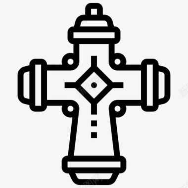 基督教十字架葬礼56直系图标
