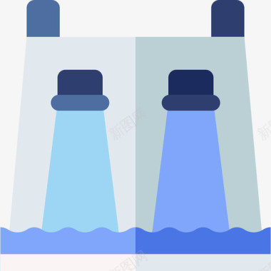 水力能源可再生能源41平坦图标