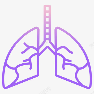 肺病毒163轮廓梯度图标