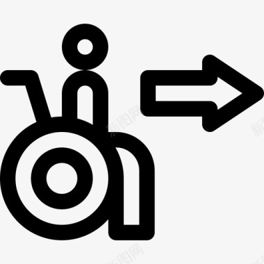 轮椅残疾人援助17直系图标