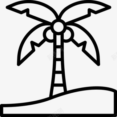 棕榈树巴西狂欢节2线形图标