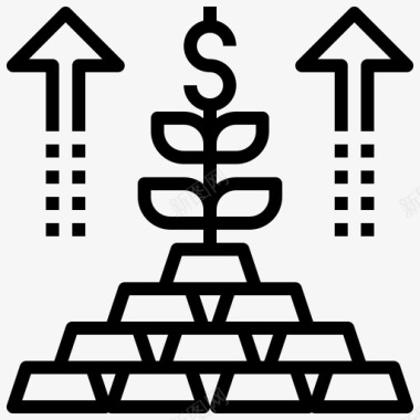 黄金投资银行铸锭图标