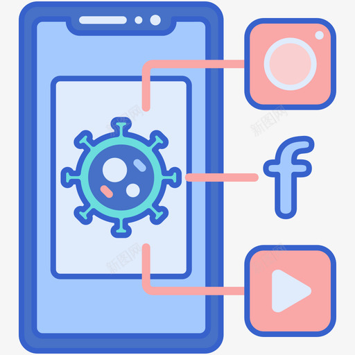 社交媒体病毒传播94线性颜色svg_新图网 https://ixintu.com 社交 媒体 病毒 传播 线性 颜色
