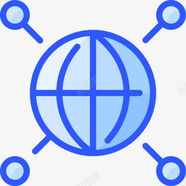 全球互联网技术28蓝色图标