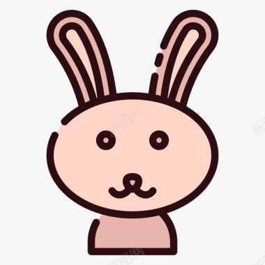 兔子婴儿157线形颜色图标