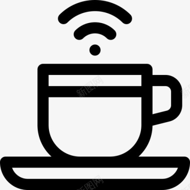 Wifi咖啡店174线性图标