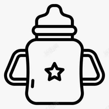 婴儿奶瓶婴儿158直线型图标