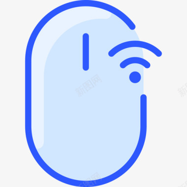无线鼠标互联网技术28蓝色图标