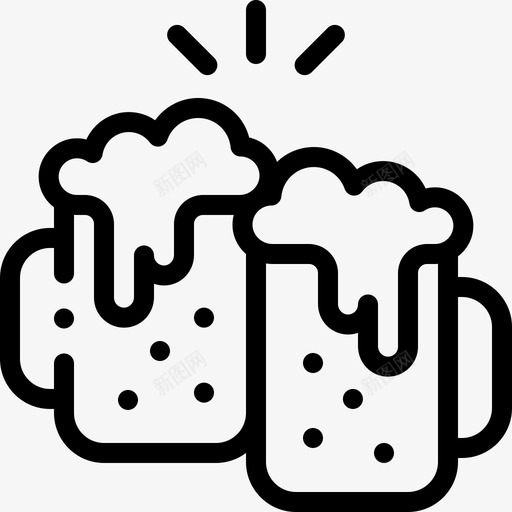 啤酒杯嬉皮士45直线型svg_新图网 https://ixintu.com 啤酒杯 嬉皮士 直线 线型