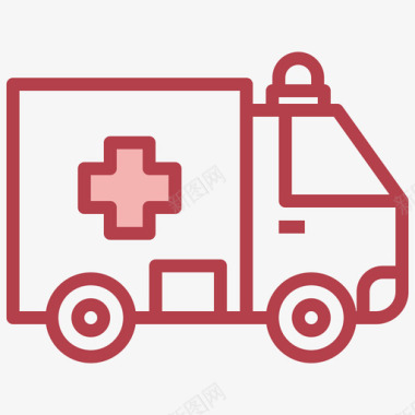 救护车医疗用品20红色图标