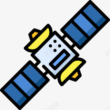 卫星通信225线性彩色图标