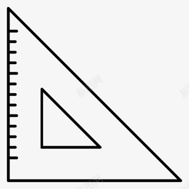 三角尺几何工具测量尺图标