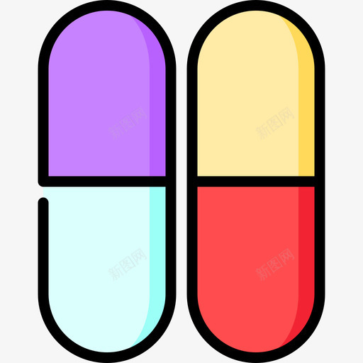 胶囊药物2直系颜色svg_新图网 https://ixintu.com 胶囊 药物 直系 颜色