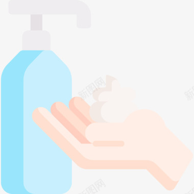 洗手卫生和消毒5平板图标
