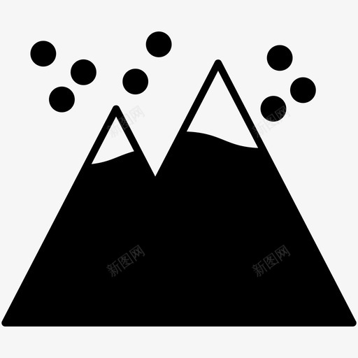 雪山冬天svg_新图网 https://ixintu.com 冬天 天黑 暗的 图标