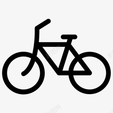 自行车推脚踏车旅游度假实心图标