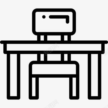 书桌椅子学校图标