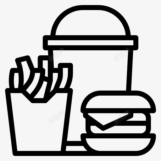 快餐垃圾食品餐厅svg_新图网 https://ixintu.com 快餐 垃圾 食品 餐厅 轮廓 图标