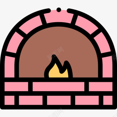 烤箱面包房161线性颜色图标