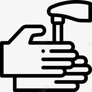 水龙头洗手23线性图标