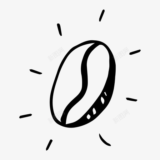 咖啡豆涂鸦svg_新图网 https://ixintu.com 咖啡豆 涂鸦