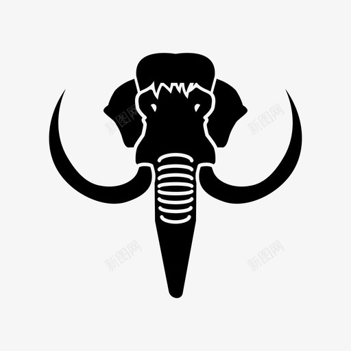猛犸象动物大象svg_新图网 https://ixintu.com 猛犸 动物 大象 冰河 时期 象牙
