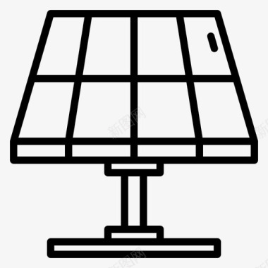 太阳能板石油工业17直线图标