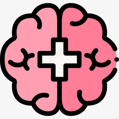 大脑心理健康9线性颜色图标