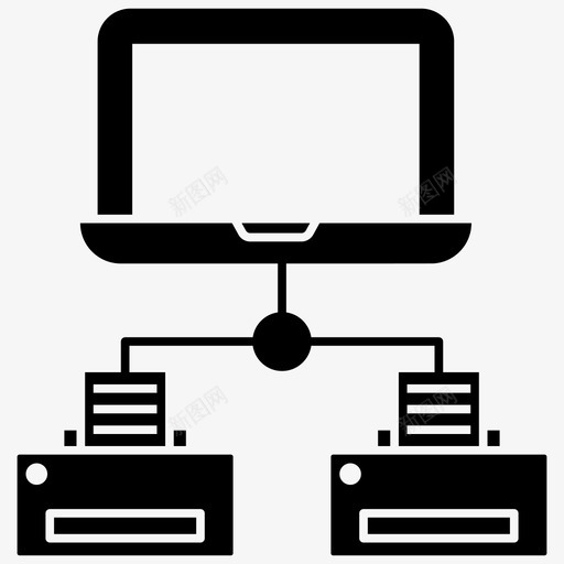 网络打印机传真机印刷机svg_新图网 https://ixintu.com 网络 打印机 传真机 印刷机 通信 字形 图标