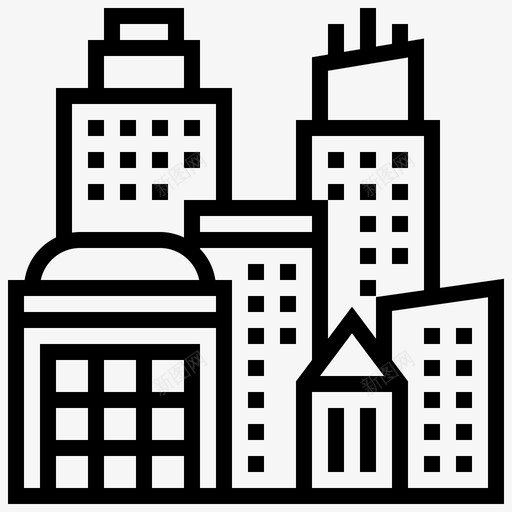 建筑物城市元素9线性svg_新图网 https://ixintu.com 建筑物 城市 元素 线性