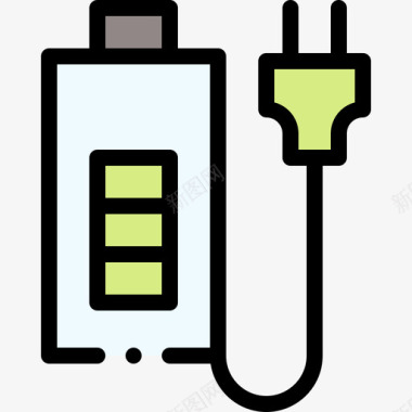电池状态负责任消耗1线性颜色图标