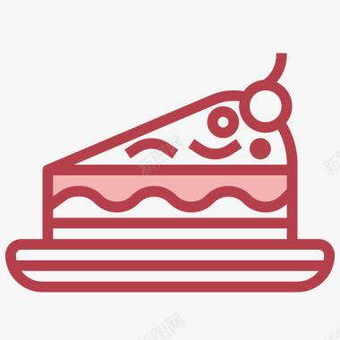 芝士蛋糕面包店158红色图标