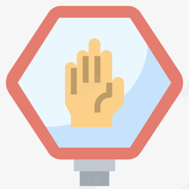 请勿触摸信号灯和禁止信号19扁平图标