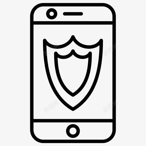 mobilemobileprotectedprotectionsvg_新图网 https://ixintu.com mobile security protected protection 加粗 粗线