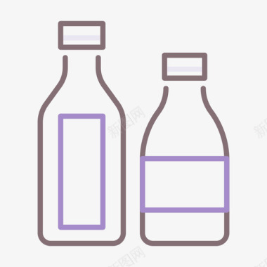 瓶子美食家3线性颜色图标