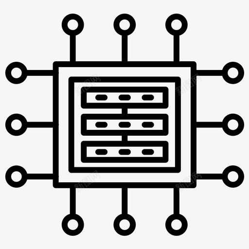 处理器芯片电路svg_新图网 https://ixintu.com 处理器 芯片 电路 ic 数据 组织 粗体 线集
