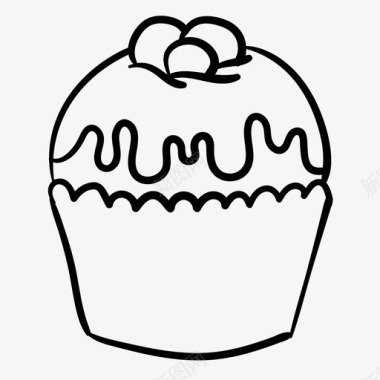 纸杯蛋糕厨师甜点图标