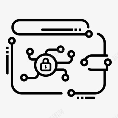 数字钱包安全锁数字金融图标