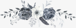 彩黑白波西米亚牡丹花卉剪贴画婚礼请柬设计PS53彩素材