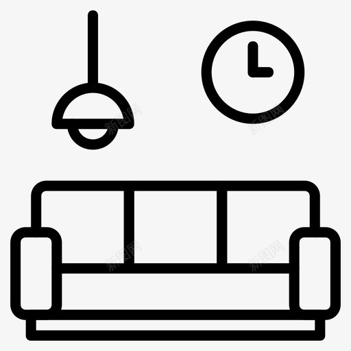 沙发天花板时钟svg_新图网 https://ixintu.com 沙发 天花板 时钟 装饰 家具