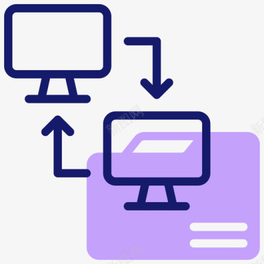 文件共享云计算60线性颜色图标