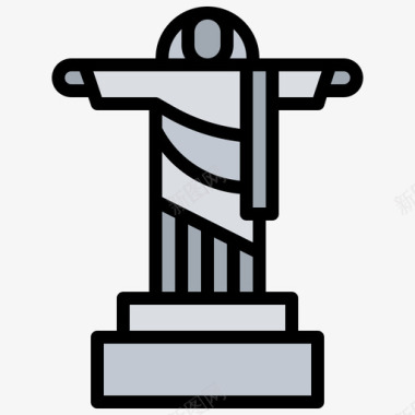 救世主基督巴西狂欢节39线性颜色图标