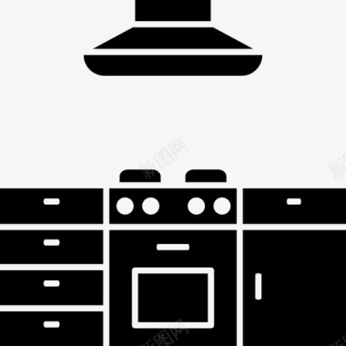 厨房家具室内图标