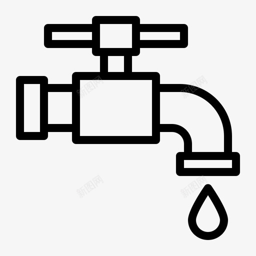 水龙头水管水svg_新图网 https://ixintu.com 水龙头 水管 农场 花园 轮廓