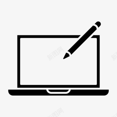 笔记本电脑笔内容创建绘图图标