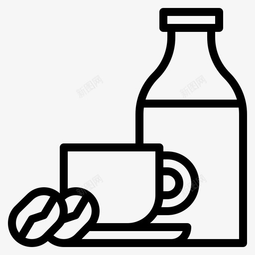 咖啡和牛奶瓶子生意svg_新图网 https://ixintu.com 咖啡 牛奶 瓶子 生意 杯子 咖啡店 轮廓