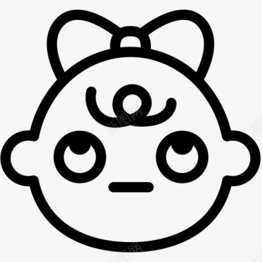 滚动的眼睛婴儿孩子图标