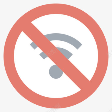 无Wifi信号和禁令19平坦图标