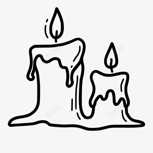 蜡烛火焰万圣节svg_新图网 https://ixintu.com 万圣节 蜡烛 火焰 手绘 灯光 恐怖 线图 图标